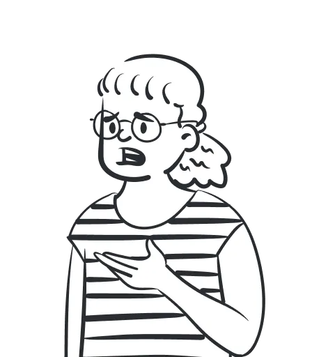 illustration of a woman talking
